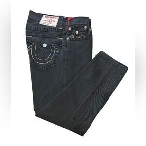 True Religion Black Jeans with White Stitching